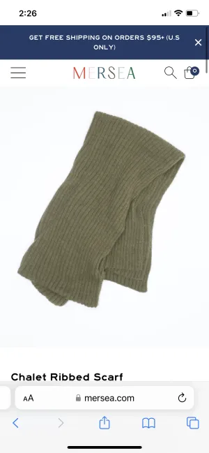 Chalet Olive Ribbed Scarf