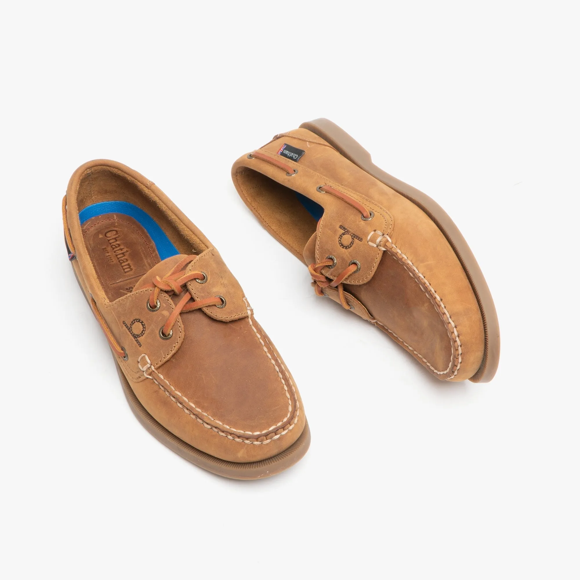 Chatham DECK G2 Mens Nubuck Leather Boat Shoes Walnut