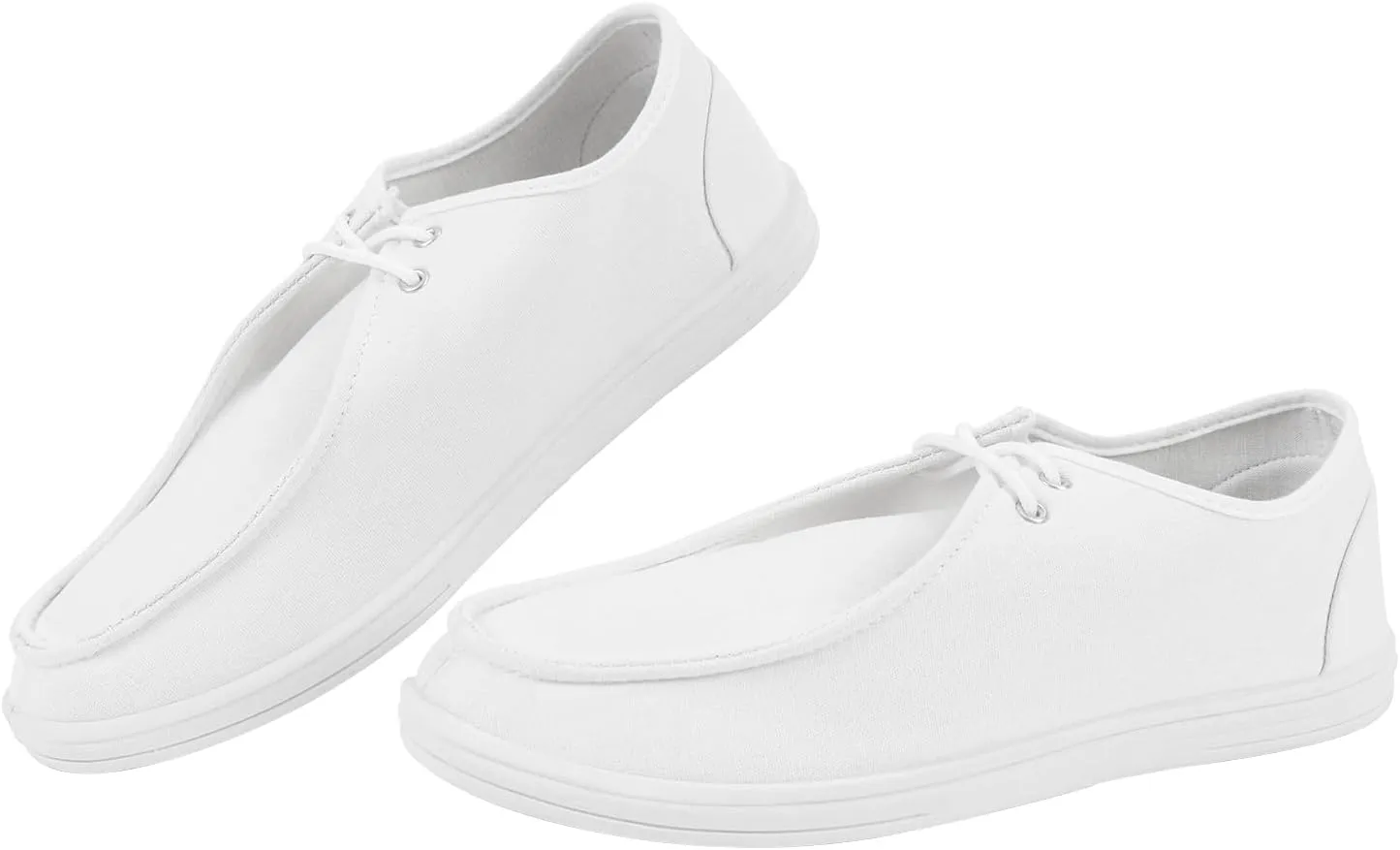 CHIN·MOON Men's Slip On Loafers Walking Driving Business Casual Shoes Lace Up Canvas Footwear