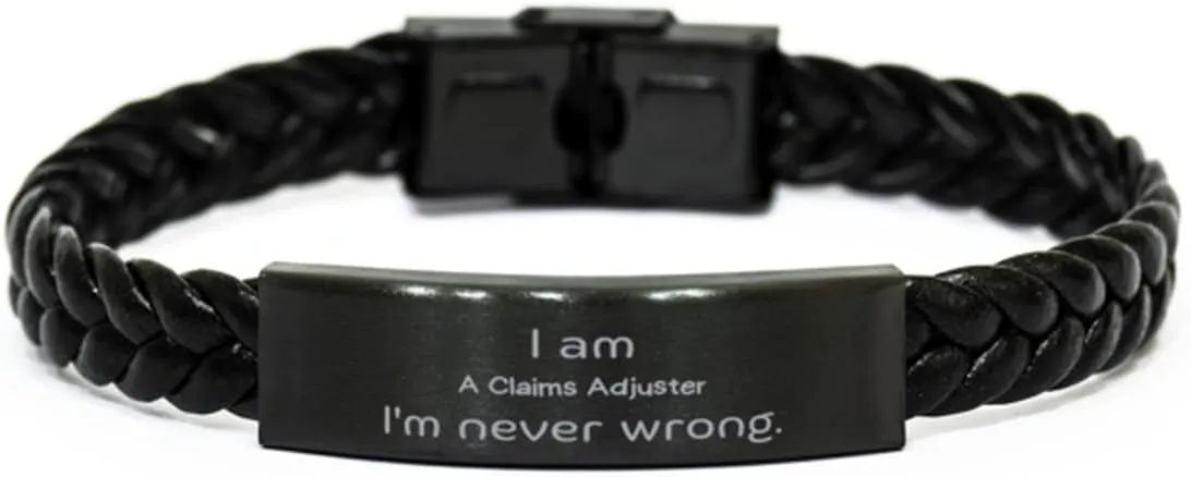 Claims Adjuster Bracelet - Unique Engraved Leather Wristband for Confidence in Accuracy and Precision - Ideal Gifts for Birthday, Graduation, or Christmas
