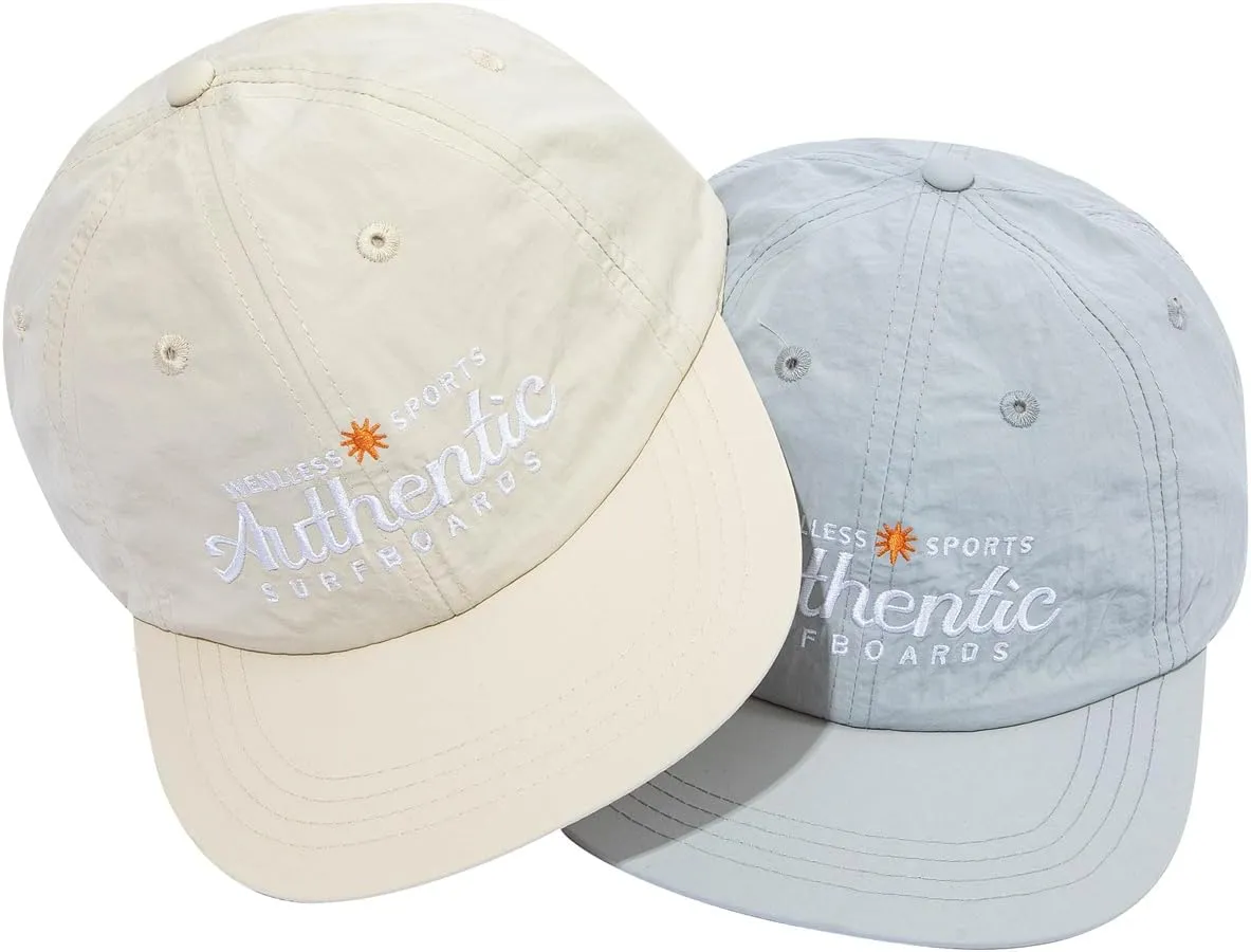 Clakllie Waterproof 5 Panel Hat for Men Quick Dry Flat Brim Baseball Cap Embroidered Trucker Hats for Running Camp Hiking Hat
