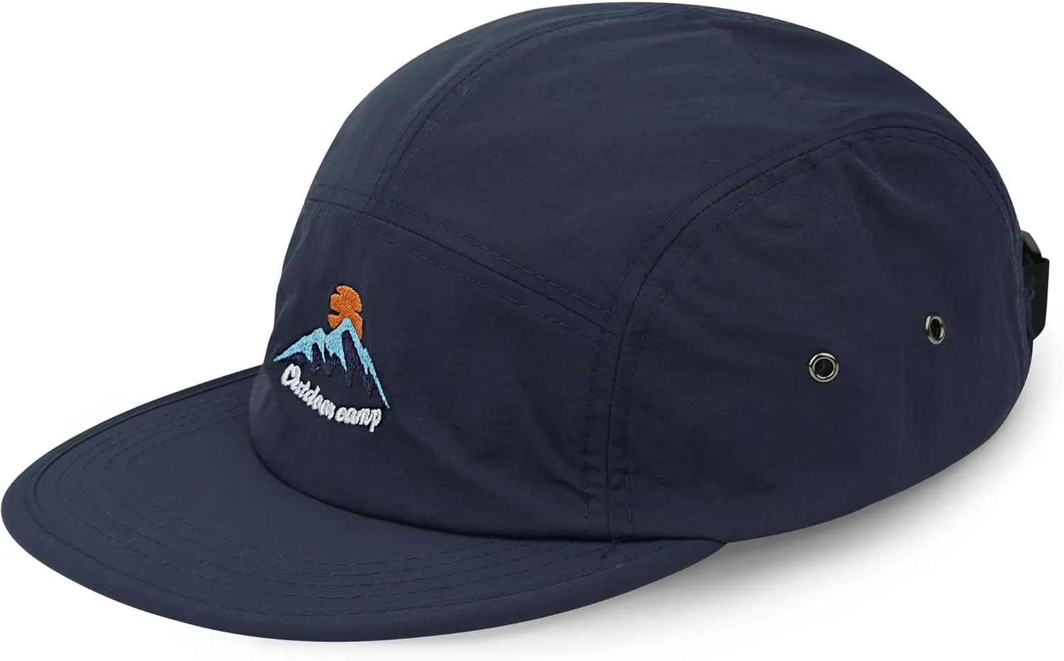 Clakllie Waterproof 5 Panel Hat for Men Quick Dry Flat Brim Baseball Cap Embroidered Trucker Hats for Running Camp Hiking Hat