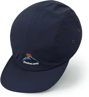 Clakllie Waterproof 5 Panel Hat for Men Quick Dry Flat Brim Baseball Cap Embroidered Trucker Hats for Running Camp Hiking Hat