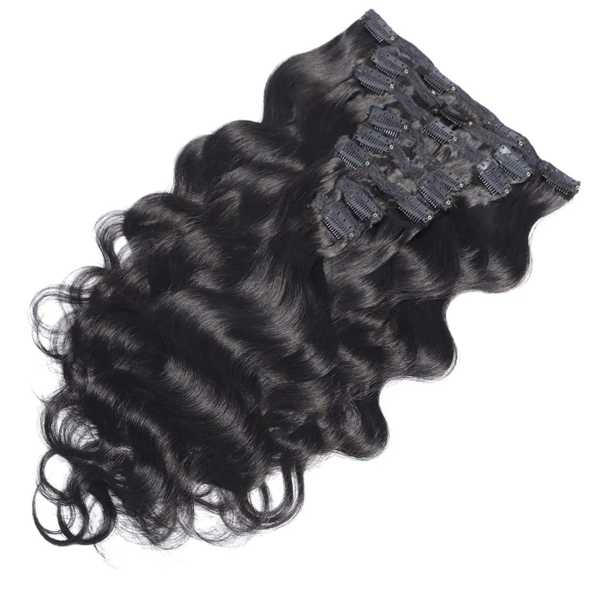 Clip in Human Hair Extensions Body Wave 100% Unprocessed Human Human Hair Cheap 8 Pieces/Lot 125g with 18 Clips (24", Body Wave)