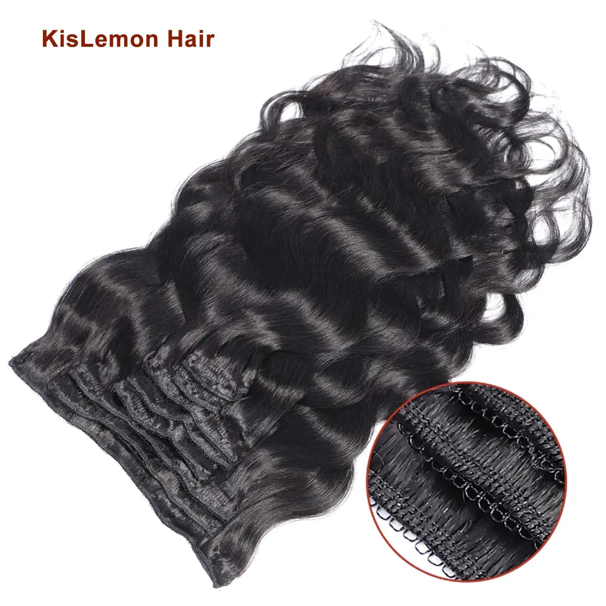 Clip in Human Hair Extensions Body Wave 100% Unprocessed Human Human Hair Cheap 8 Pieces/Lot 125g with 18 Clips (24", Body Wave)