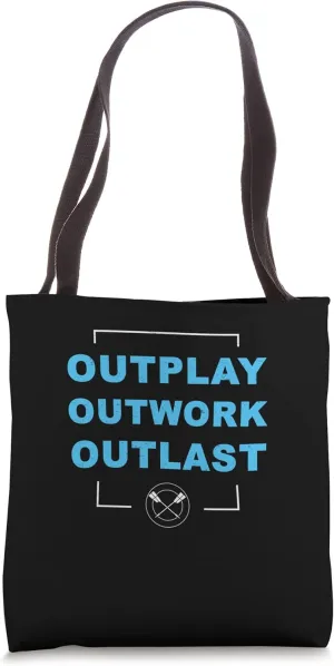 Cool Collegiate Rowing Outplay Outwork Outlast Varsity Rower Tote Bag