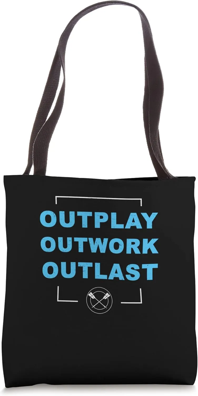 Cool Collegiate Rowing Outplay Outwork Outlast Varsity Rower Tote Bag