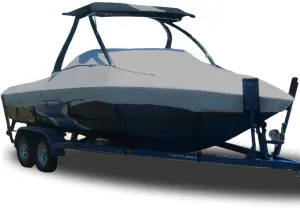 Custom Fitted 9.25oz 100% Acrylic Boat Cover Compatible for a 2002-2007 Sea Ray 220 Bow Rider in Solution Dyed Canvas. Made on Demand