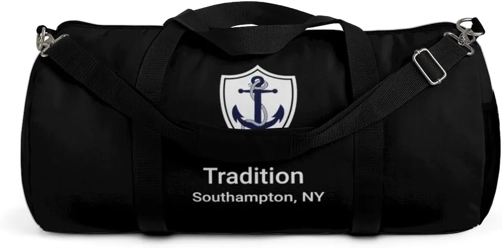 Custom Nautical Duffel Bag, Custom Boat Name Bag, Boat Accessory, Boating Gift, Nautical Yacht Gift, Personalized Anchor New Boat Owner Gift, for Gym, Travel (Black, Large)