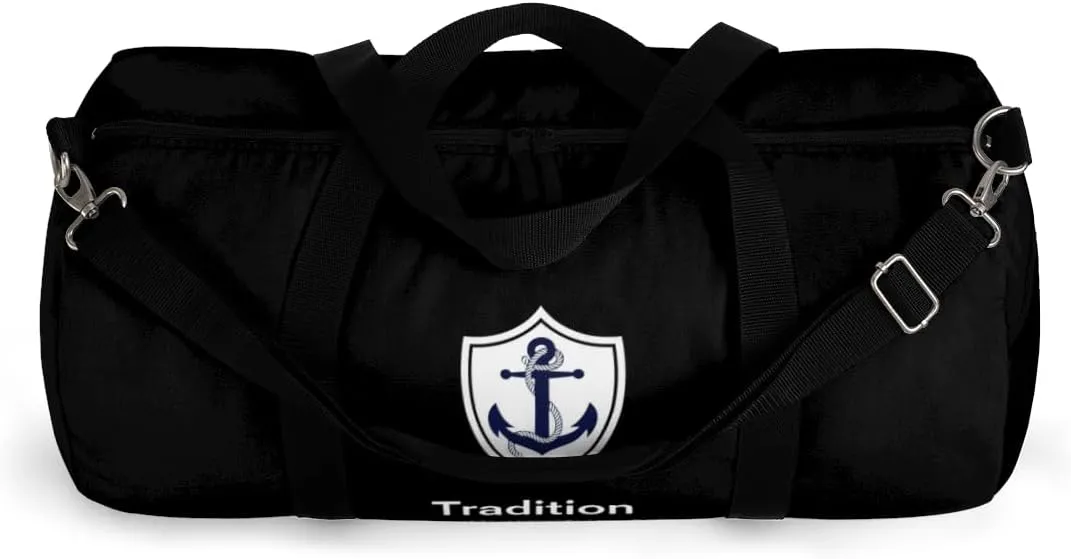 Custom Nautical Duffel Bag, Custom Boat Name Bag, Boat Accessory, Boating Gift, Nautical Yacht Gift, Personalized Anchor New Boat Owner Gift, for Gym, Travel (Black, Large)