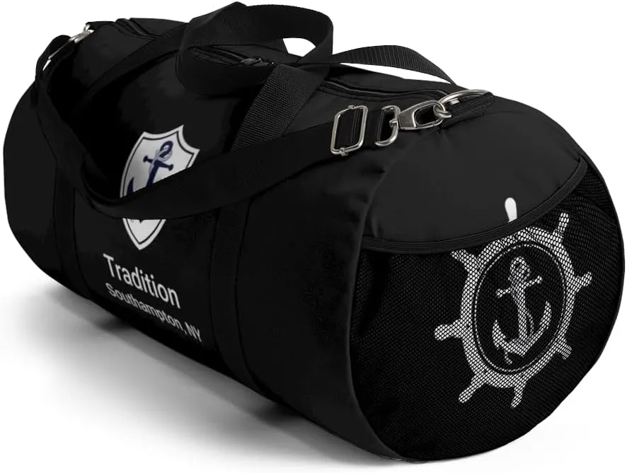 Custom Nautical Duffel Bag, Custom Boat Name Bag, Boat Accessory, Boating Gift, Nautical Yacht Gift, Personalized Anchor New Boat Owner Gift, for Gym, Travel (Black, Large)