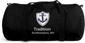Custom Nautical Duffel Bag, Custom Boat Name Bag, Boat Accessory, Boating Gift, Nautical Yacht Gift, Personalized Anchor New Boat Owner Gift, for Gym, Travel (Black, Large)