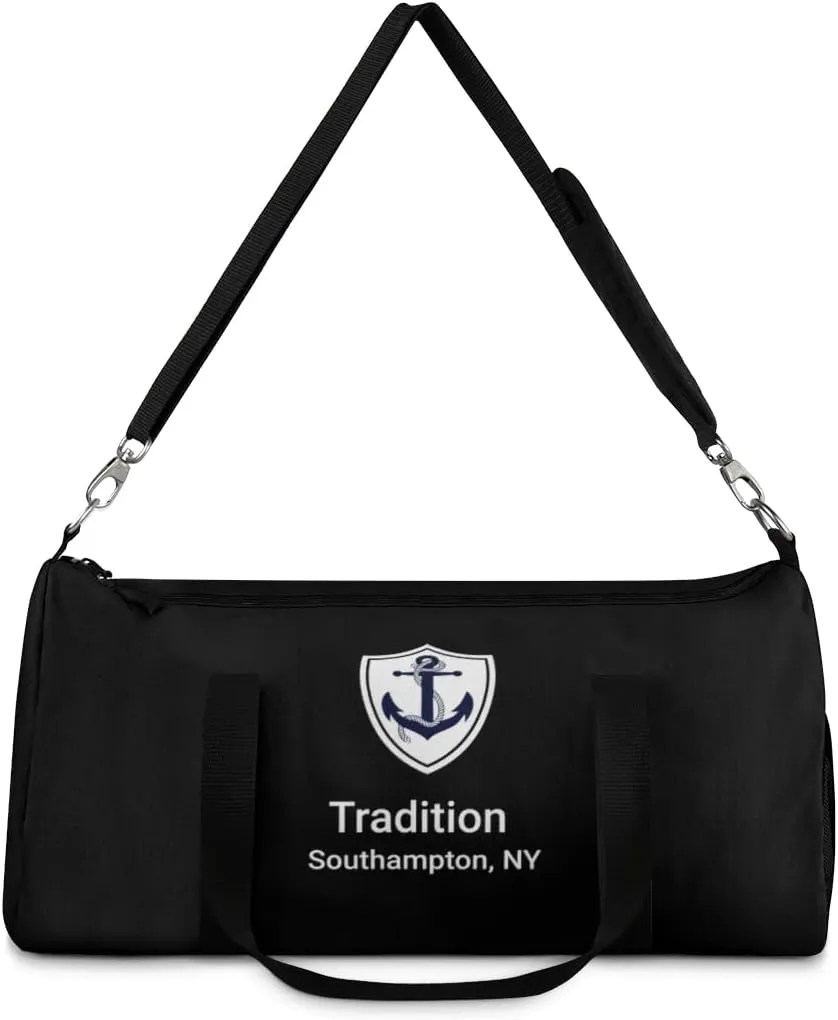 Custom Nautical Duffel Bag, Custom Boat Name Bag, Boat Accessory, Boating Gift, Nautical Yacht Gift, Personalized Anchor New Boat Owner Gift, for Gym, Travel (Black, Large)