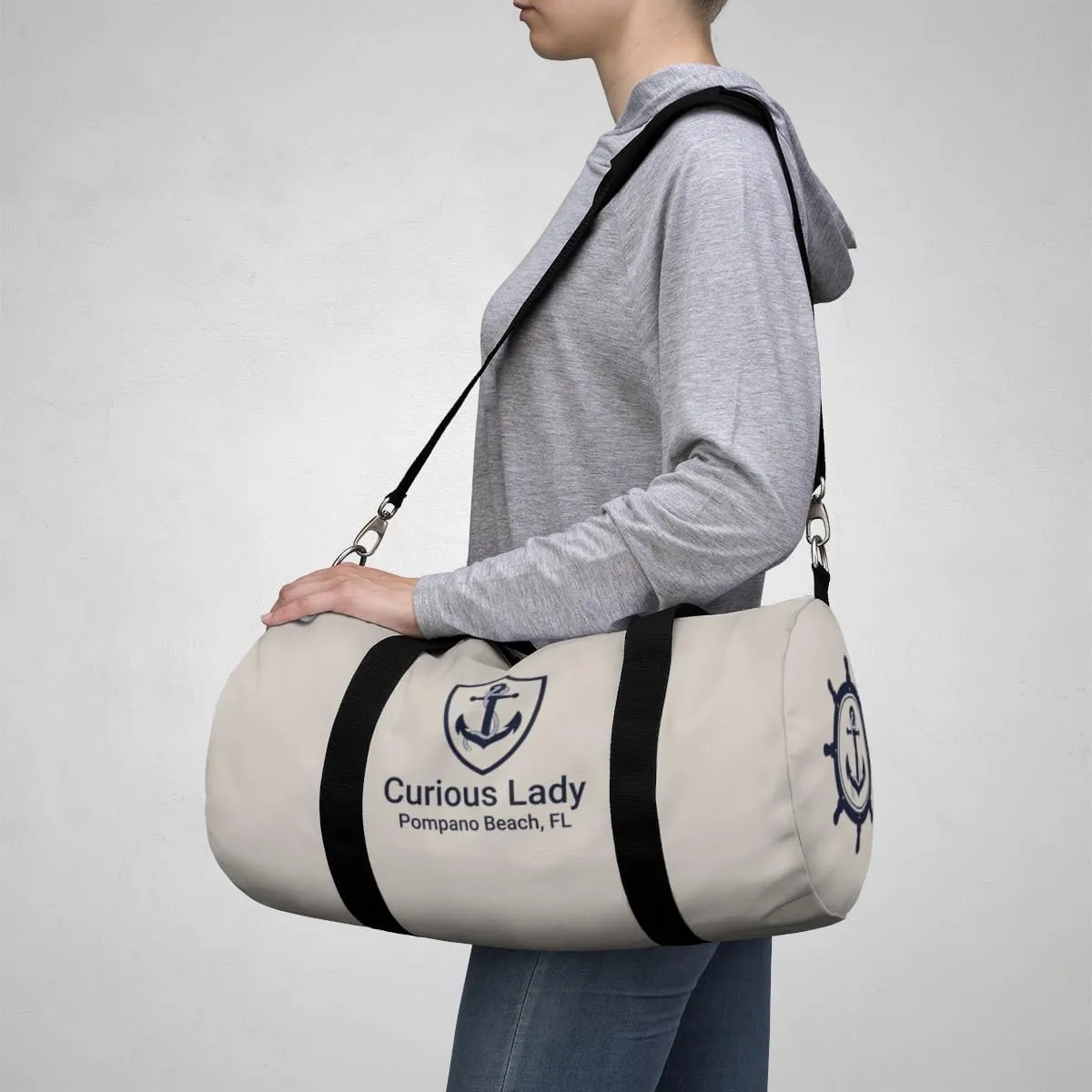 Custom Nautical Duffel Bag, Custom Boat Name Bag, Boat Accessory, Boating Gift, Nautical Yacht Gift, Personalized Anchor New Boat Owner Gift, for Gym, Travel (Canvas, Large)