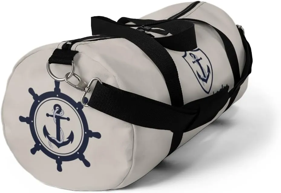 Custom Nautical Duffel Bag, Custom Boat Name Bag, Boat Accessory, Boating Gift, Nautical Yacht Gift, Personalized Anchor New Boat Owner Gift, for Gym, Travel (Canvas, Large)
