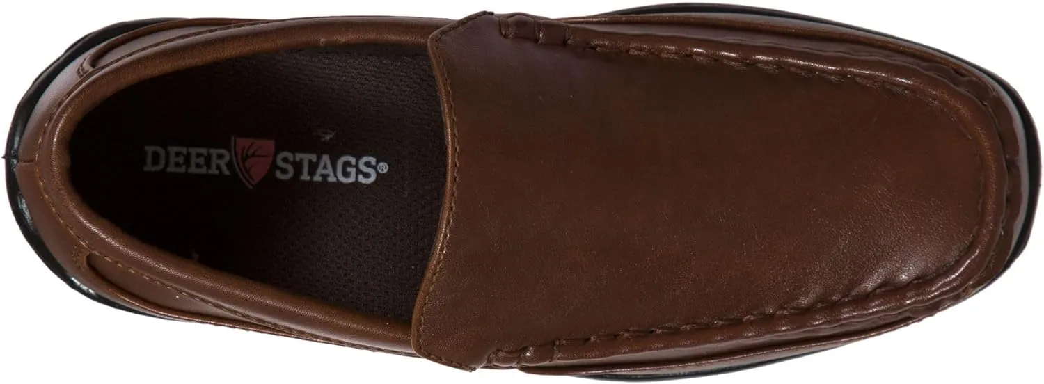 Deer Stags Boy's Booster Driving Moc Slip-On Loafer Flats Dress Shoes