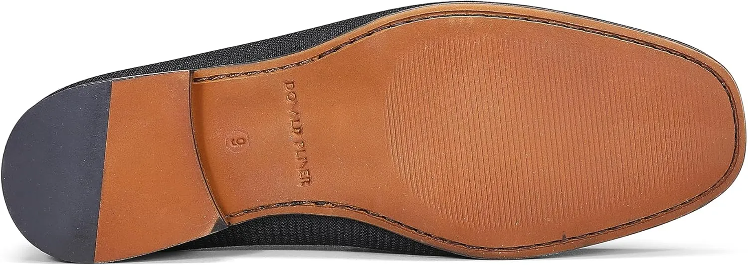 Donald Pliner Donnie Men’s Slip-On Loafer - Stacked Heel – Classic Dress Loafers for Men, Memory Foam Insole, Slip-On Shoes for Men, Comfortable Dress Shoes
