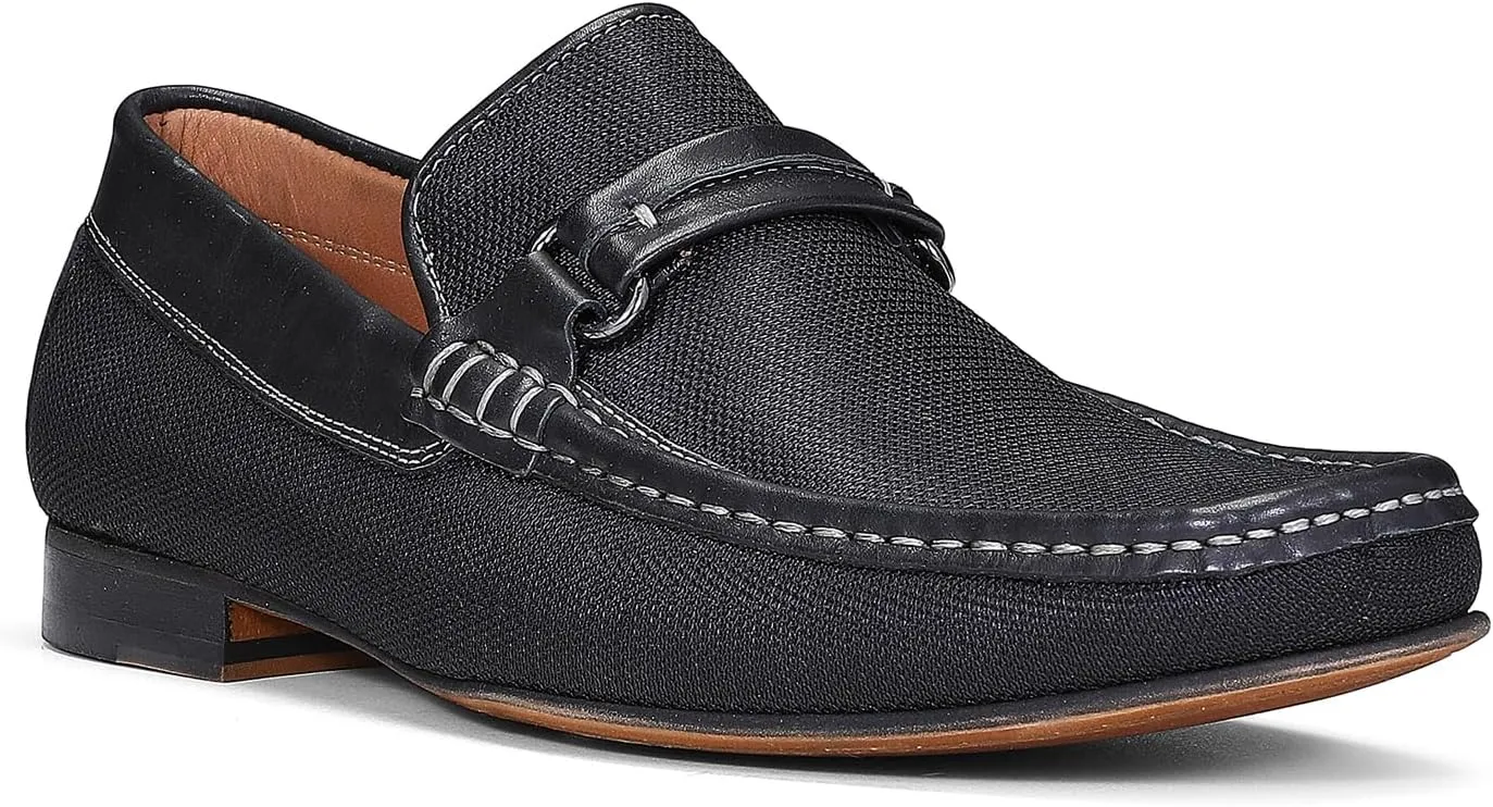 Donald Pliner Donnie Men’s Slip-On Loafer - Stacked Heel – Classic Dress Loafers for Men, Memory Foam Insole, Slip-On Shoes for Men, Comfortable Dress Shoes