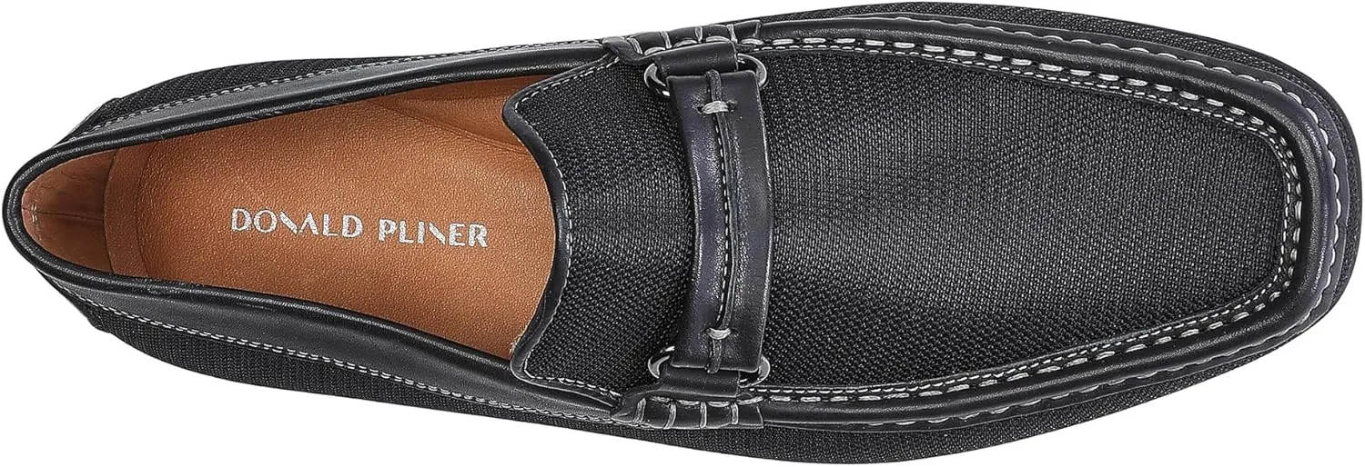 Donald Pliner Donnie Men’s Slip-On Loafer - Stacked Heel – Classic Dress Loafers for Men, Memory Foam Insole, Slip-On Shoes for Men, Comfortable Dress Shoes