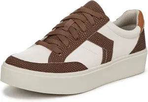 Dr. Scholl's Shoes Womens Madison Lace Sneaker Oxford Off White/Brown 6.5 M