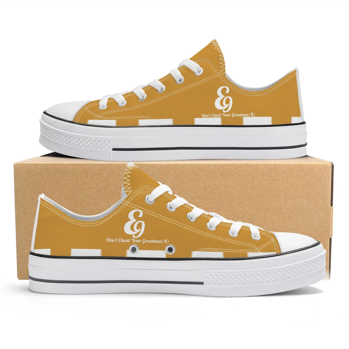 E9 Edition Unisex Classic Low Top Canvas Shoes - White
