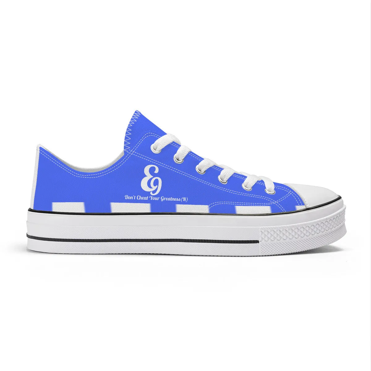 E9 Edition Unisex Classic Low Top Canvas Shoes - White