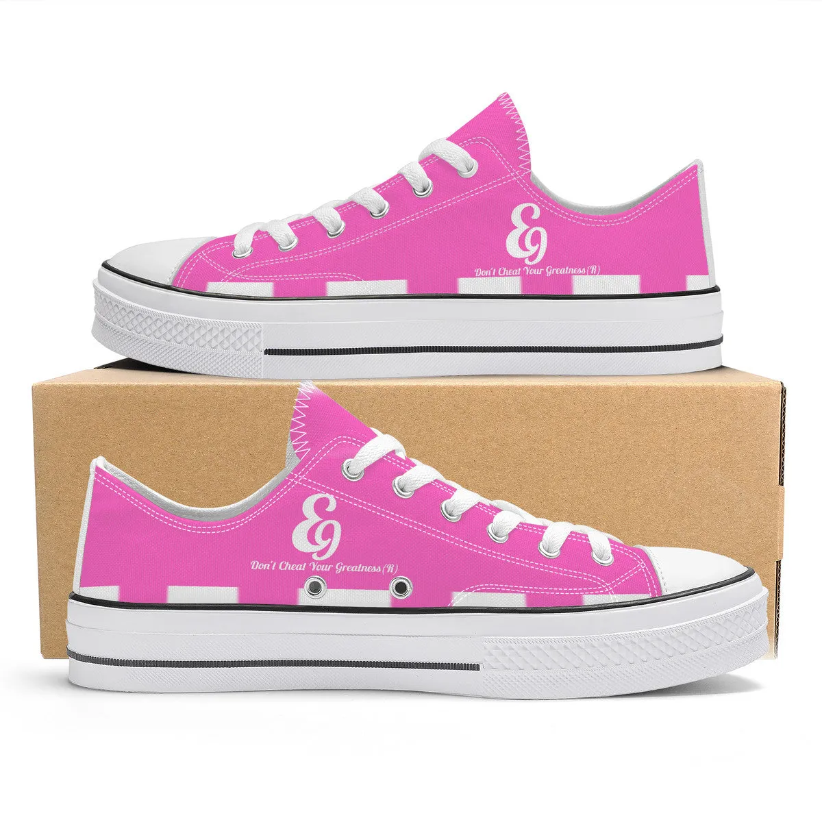 E9 Edition Unisex Classic Low Top Canvas Shoes - White