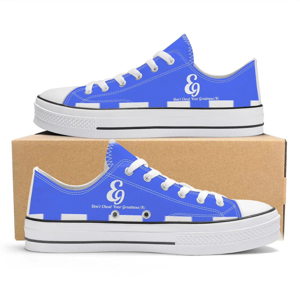 E9 Edition Unisex Classic Low Top Canvas Shoes - White