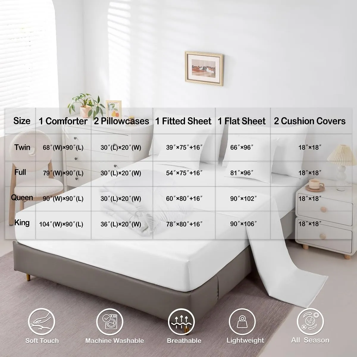 Erosebridal Barn Door Twin Bedding Set 7 Piece Rustic Farmhouse Comforter Set with Sheets Country Planks Bed in A Bag Reversible Wooden Board Bed Set