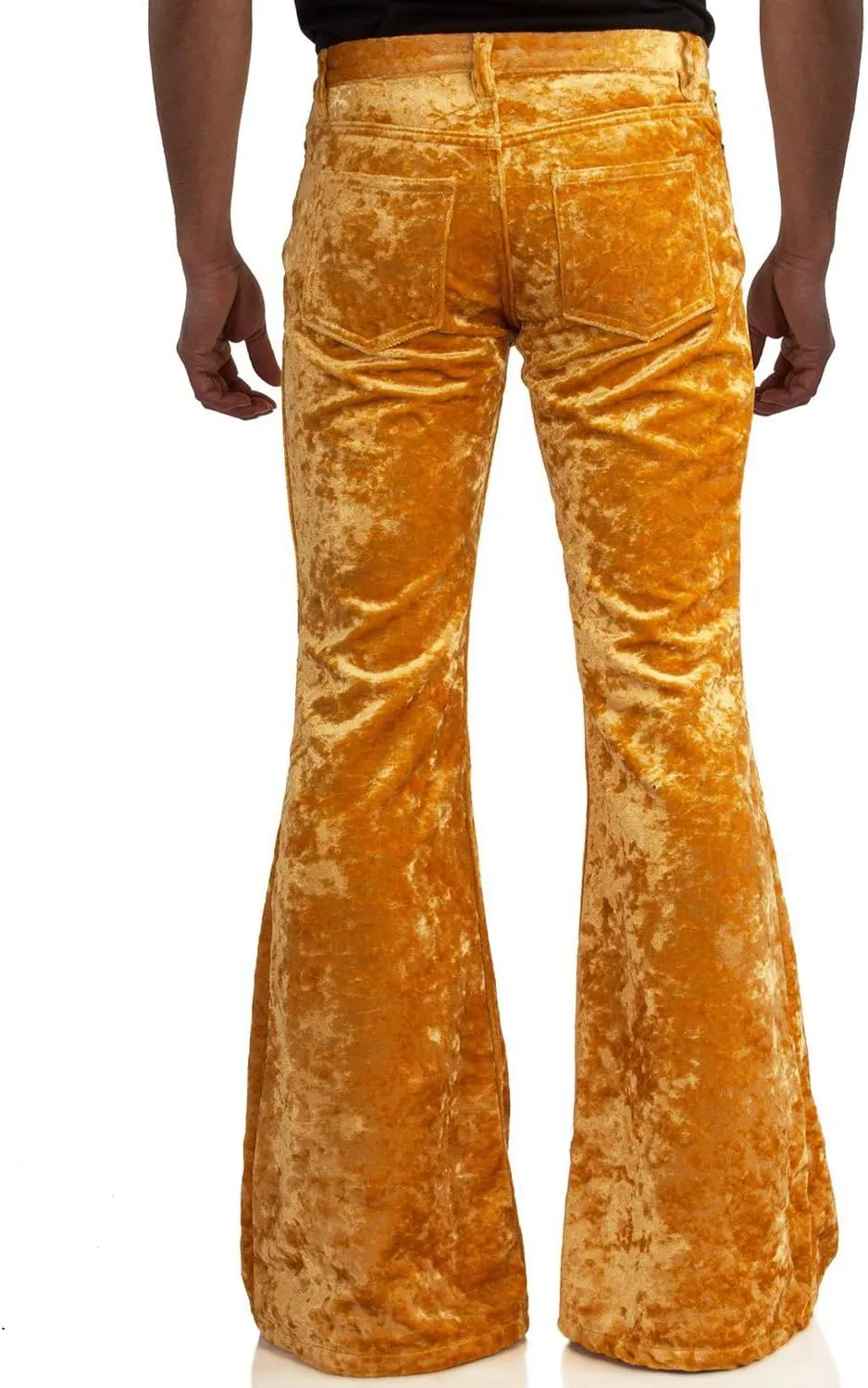 EVEDESIGN Mens Bell Bottom Velvet Pants 60s 70s Disco Outfits for Men Vintage Flared Jeans