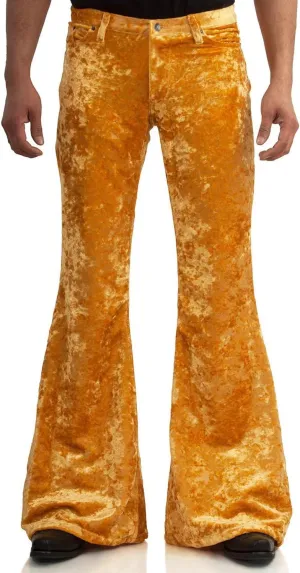 EVEDESIGN Mens Bell Bottom Velvet Pants 60s 70s Disco Outfits for Men Vintage Flared Jeans