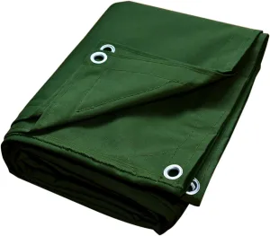 F&J Outdoors Canvas Tarps Truck Tarp Water Resistant UV Resistant 10 OZ Heavy Duty Tarpaulin Cover for Car Boat Camping Firewood Woodpile, 8x10 Feet