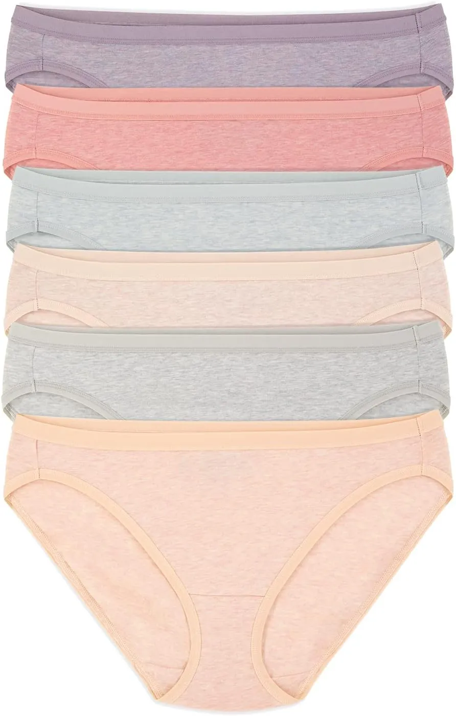 Felina Organic Cotton Bikini Panties - Seamless Women's Bikini Underwear (6-Pack)