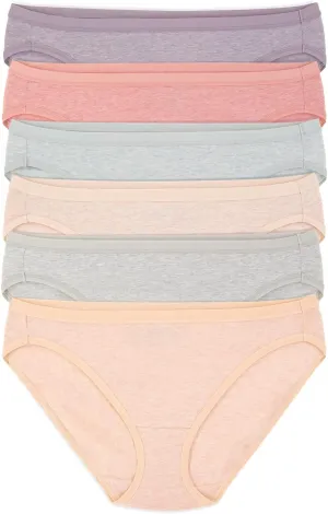 Felina Organic Cotton Bikini Panties - Seamless Women's Bikini Underwear (6-Pack)