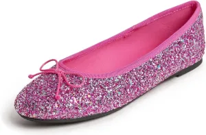 FEVERSOLE Women's Bling Soft Cushioned Comfort Flats Sparkle Party Ballets