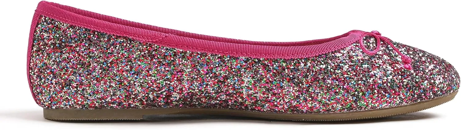 FEVERSOLE Women's Bling Soft Cushioned Comfort Flats Sparkle Party Ballets