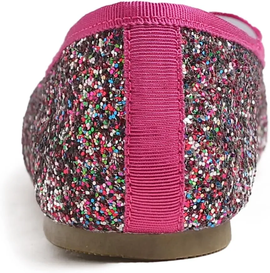 FEVERSOLE Women's Bling Soft Cushioned Comfort Flats Sparkle Party Ballets