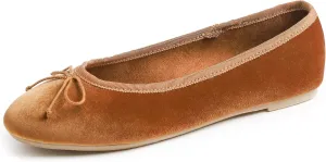 FEVERSOLE Women's Ultra Soft Colorful Memory Foam Cushioned Faux Suede Home Ballet Flats