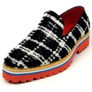 Fiesso FI-7452 Black Slip on Loafers