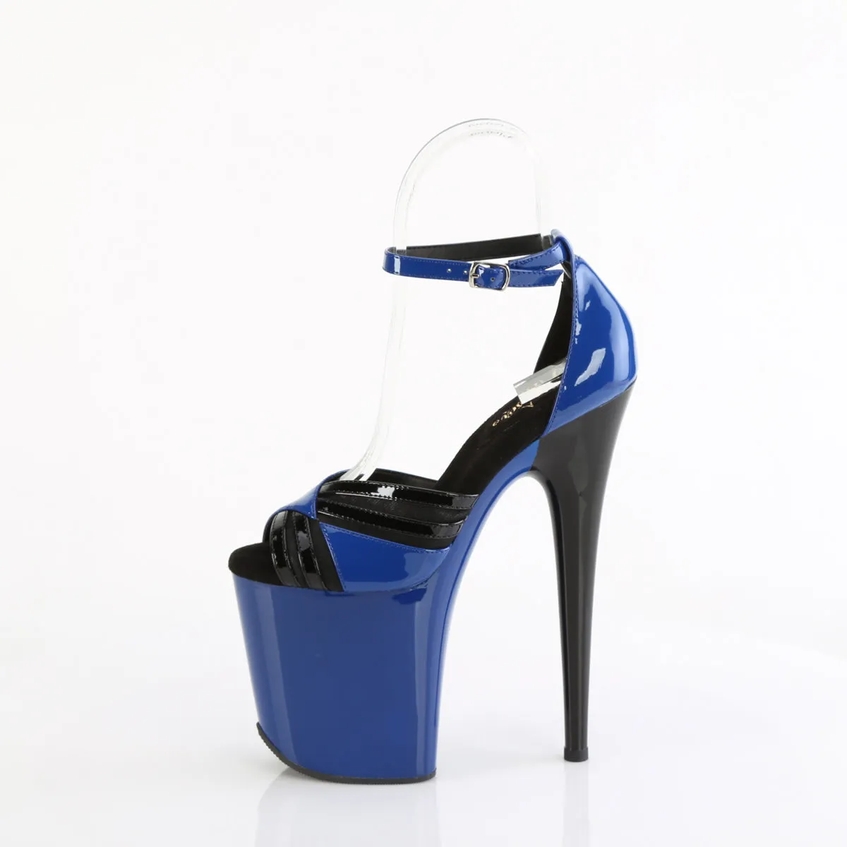 FLAMINGO-884 - Royal Blue-Black Heels