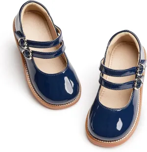 Flaryzone Toddler Little Girl Mary Jane School Uniform Oxfords Flat Dress Shoes