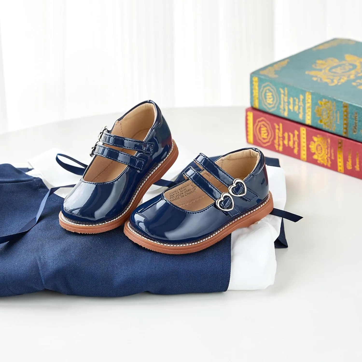 Flaryzone Toddler Little Girl Mary Jane School Uniform Oxfords Flat Dress Shoes