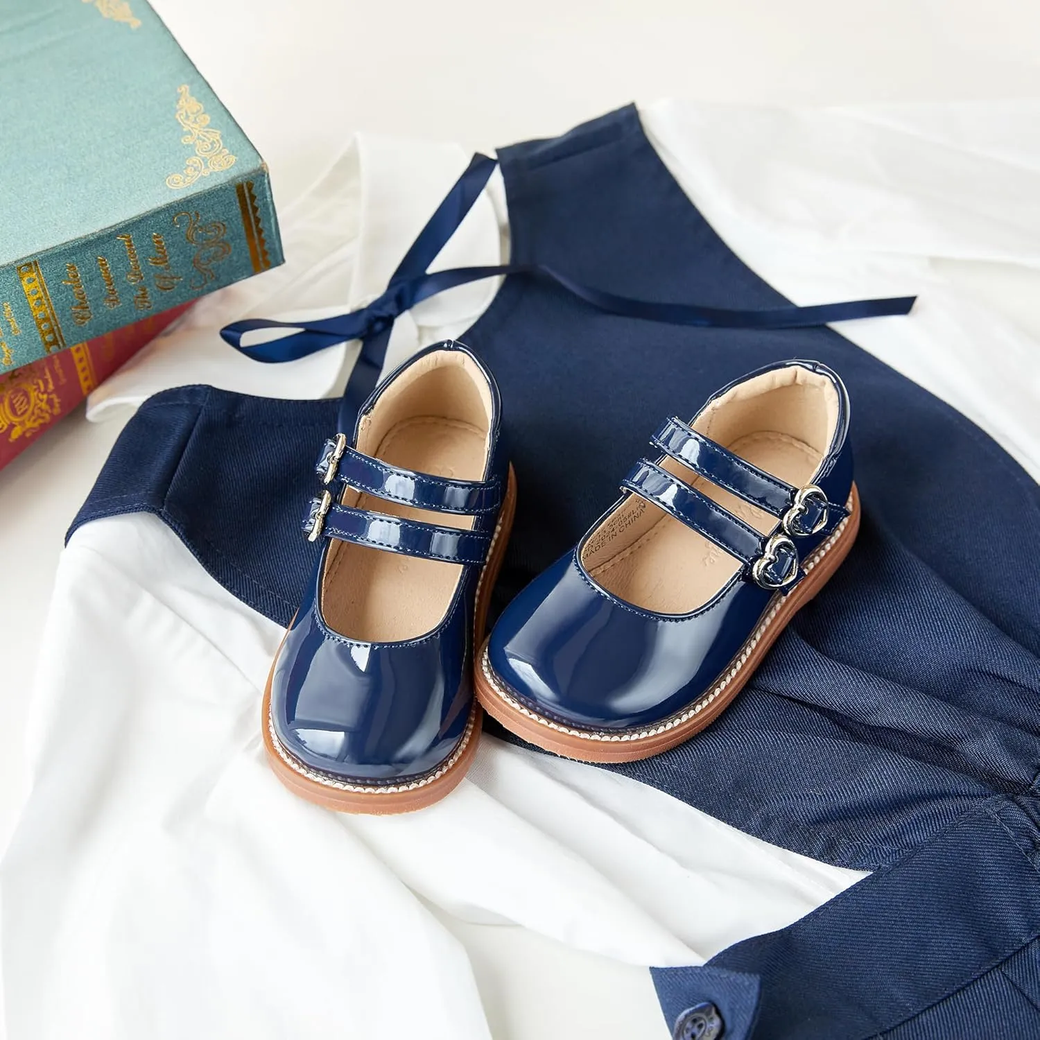 Flaryzone Toddler Little Girl Mary Jane School Uniform Oxfords Flat Dress Shoes