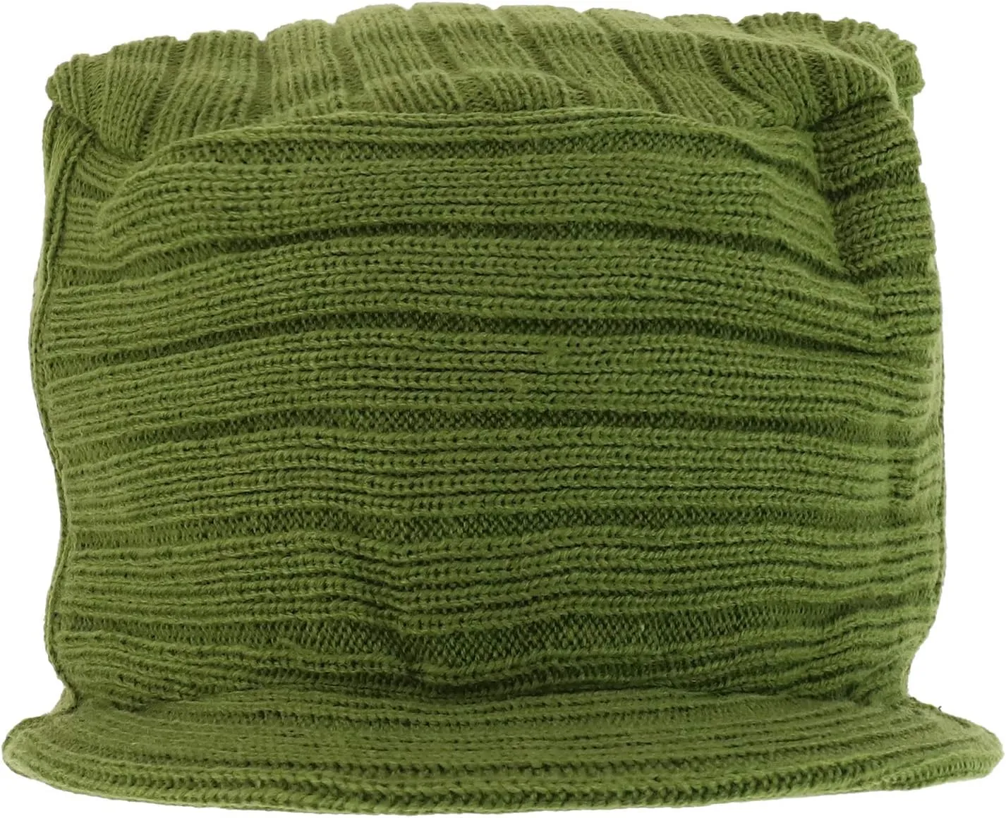 Flat Top Army Style Knitted Visored Beanie Cap