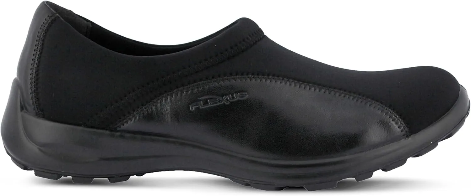 Flexus Spring Step Willow Flat Shoes for Women - Leather and Lycra Women's Slip-On Shoes - Ladies Casual Shoes for Work or Everyday Wear