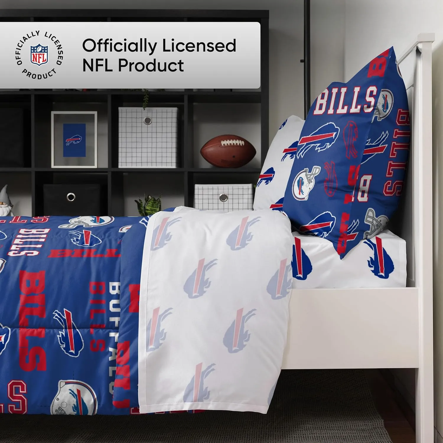 FOCO NFL Team Logo Bed in a Bag Comforter Sheets Pillow Cases Bedding 5-Piece Set