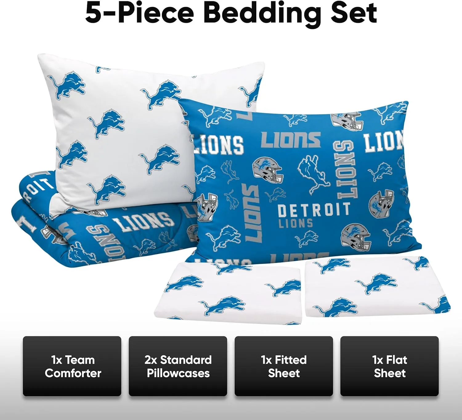 FOCO Seattle Seahawks NFL Team Color Bed In a Bag Comforter Bedding 5 Piece Full Set