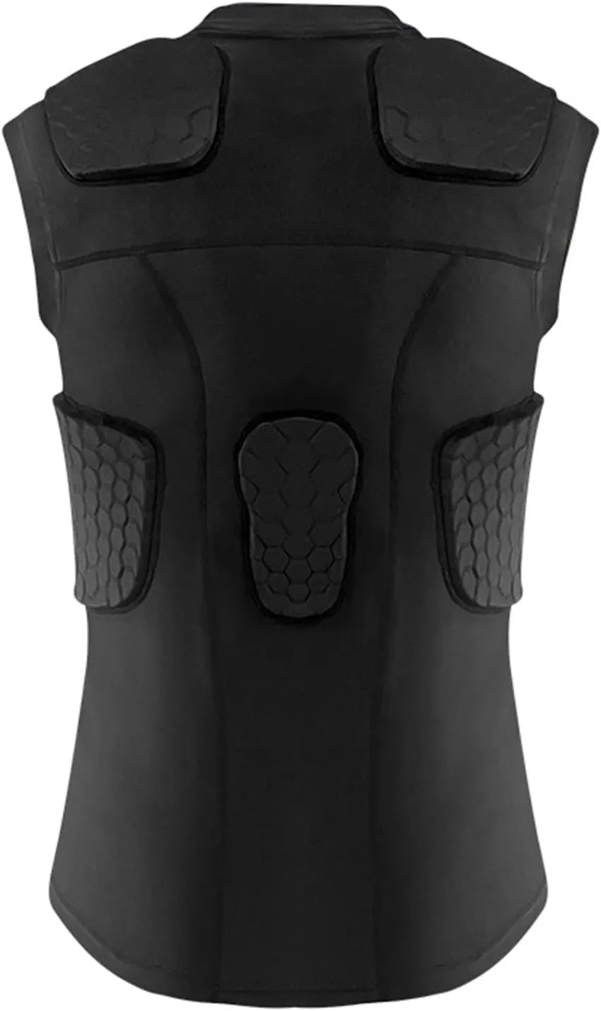 Football Rib Protector Shirt, Padded Compression Vest with Ribs, Shoulder, Back Protective Pads