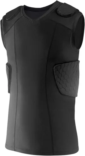 Football Rib Protector Shirt, Padded Compression Vest with Ribs, Shoulder, Back Protective Pads
