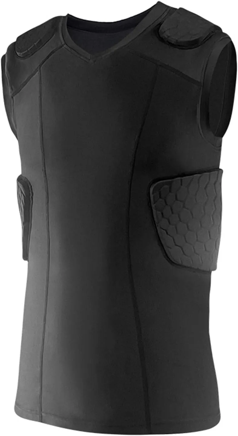 Football Rib Protector Shirt, Padded Compression Vest with Ribs, Shoulder, Back Protective Pads